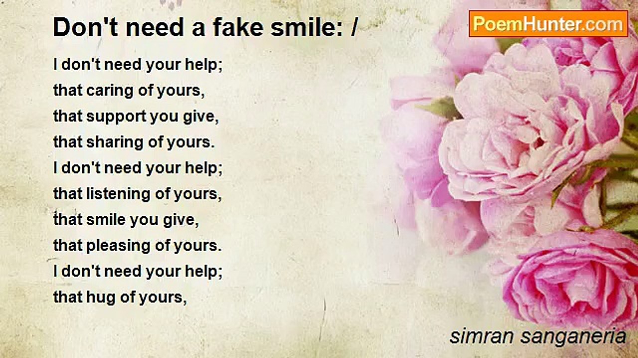 simran sanganeria - Don't need a fake smile: /
