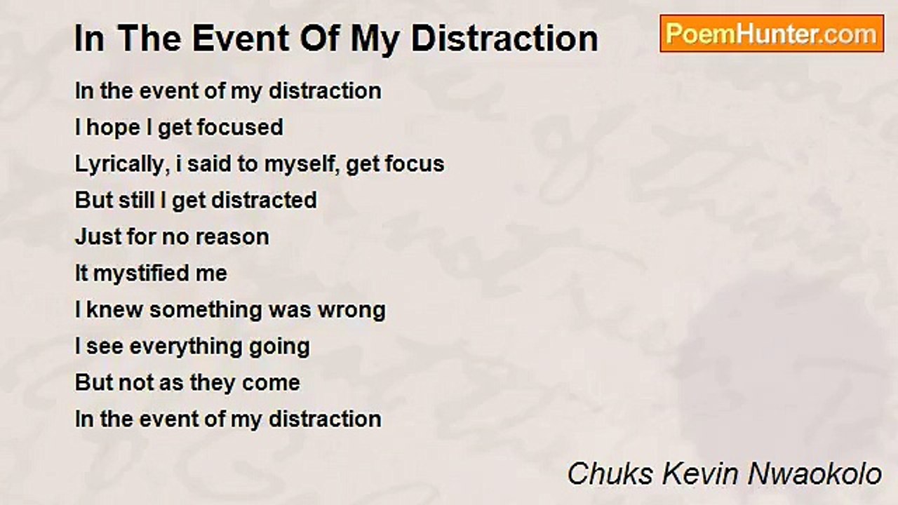 Chuks Kevin Nwaokolo - In The Event Of My Distraction