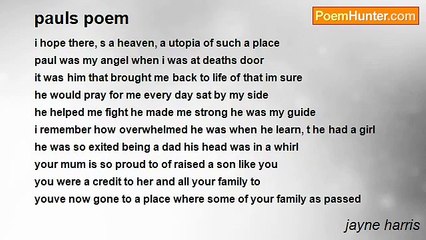 jayne harris - pauls poem