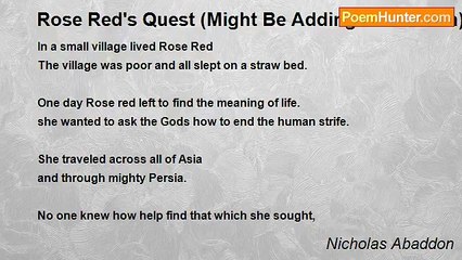 Nicholas Abaddon - Rose Red's Quest (Might Be Adding More Soon)