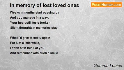 Gemma Louise - In memory of lost loved ones