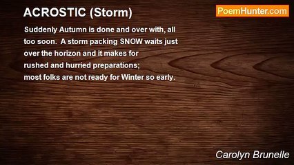 Carolyn Brunelle - ACROSTIC (Storm)