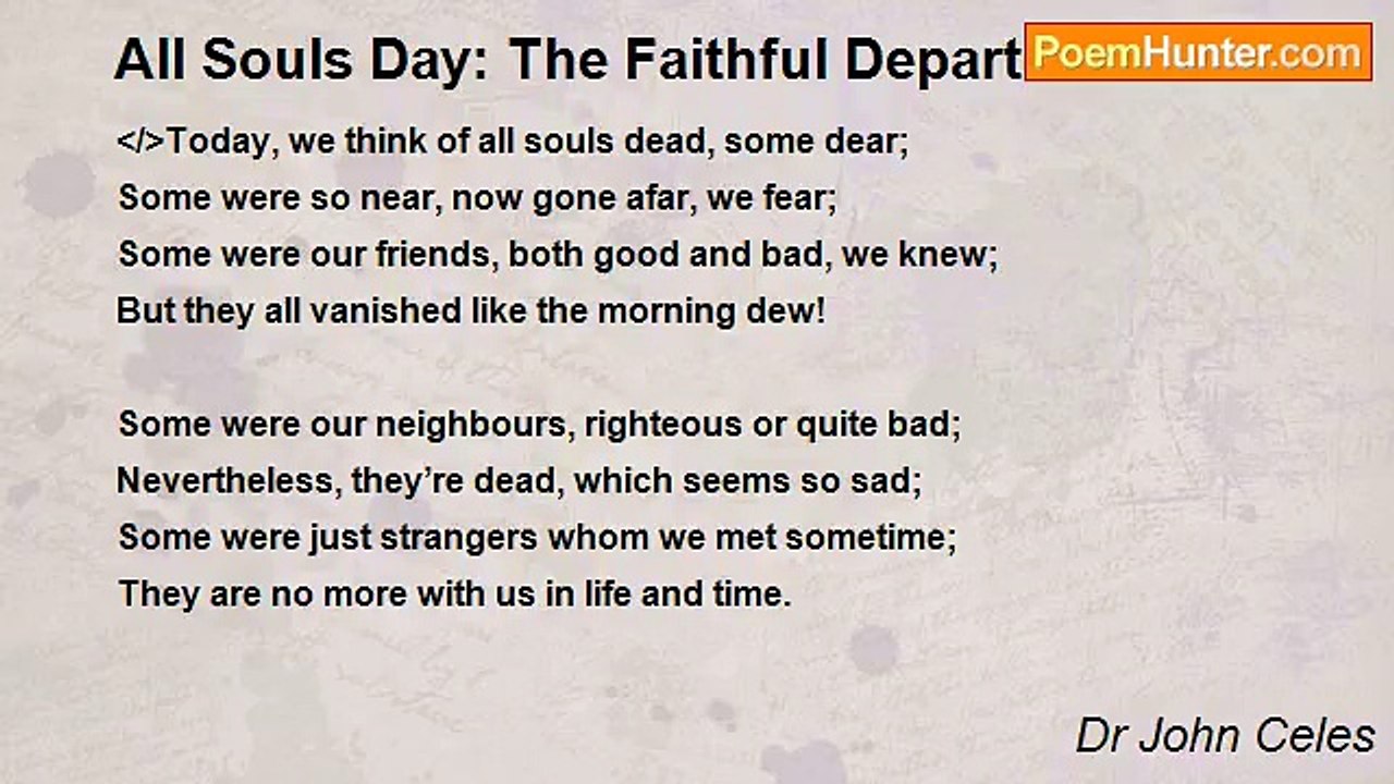 Dr John Celes - All Souls Day: The Faithful Departed