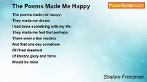 Shalom Freedman - The Poems Made Me Happy
