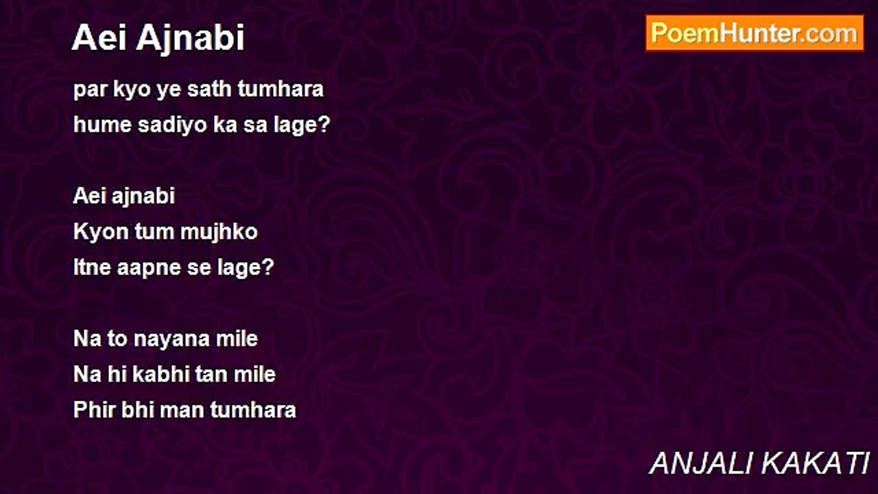 ANJALI KAKATI - Aei Ajnabi