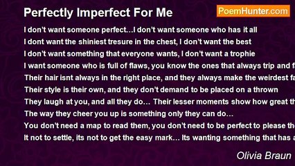 Olivia Braun - Perfectly Imperfect For Me