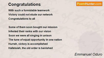 Emmanuel Oduro - Congratulations