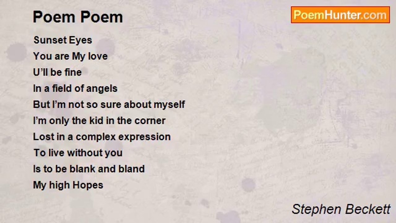 Stephen Beckett - Poem Poem