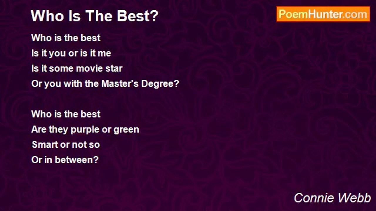 Connie Webb - Who Is The Best?