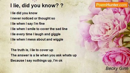 Becky Ginn - I lie, did you know? ?