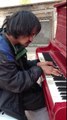 So talented Homeless Man on the street plays piano like a boss!