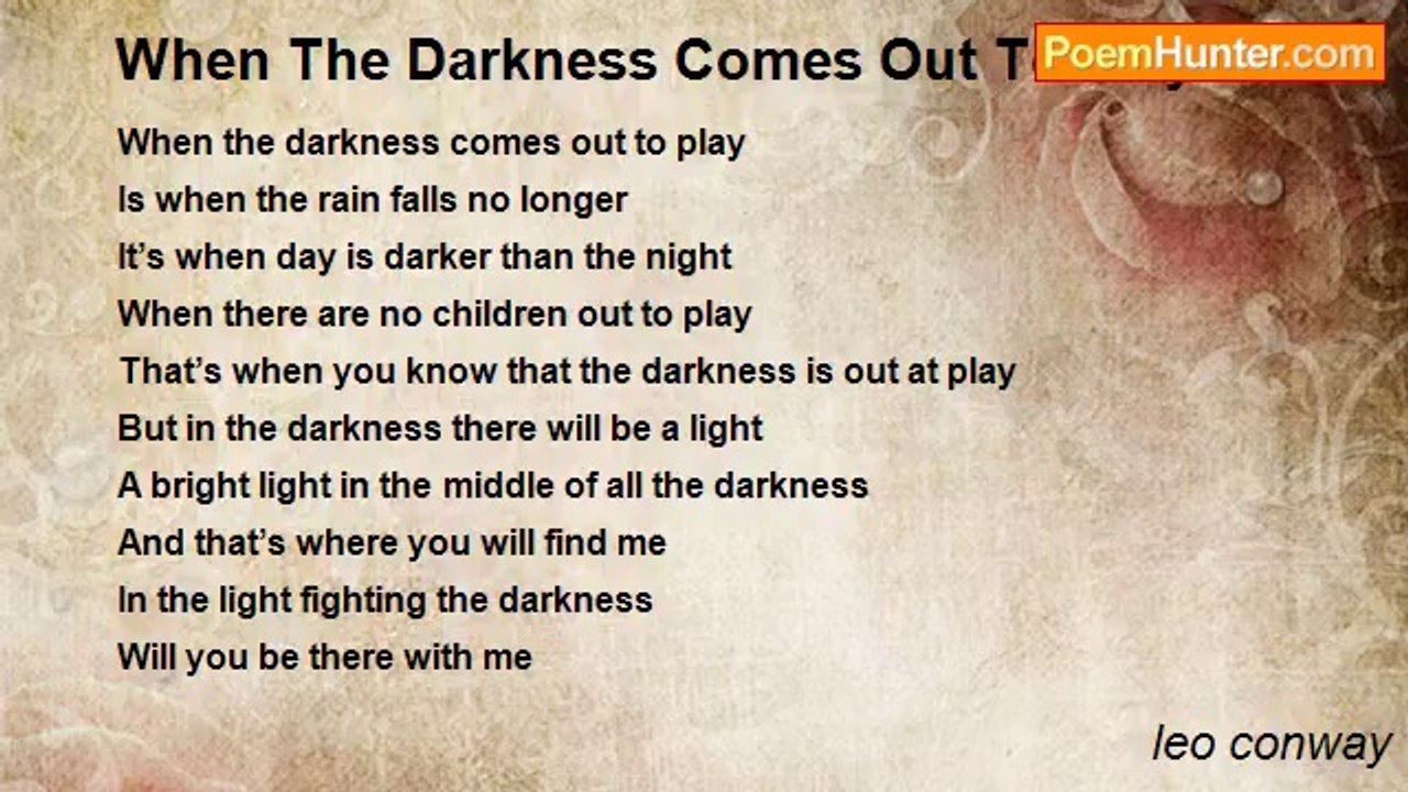 leo conway - When The Darkness Comes Out To Play.