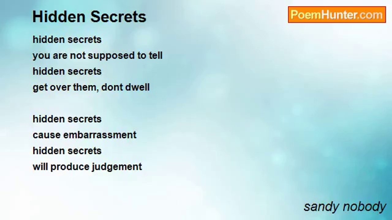 sandy nobody - Hidden Secrets
