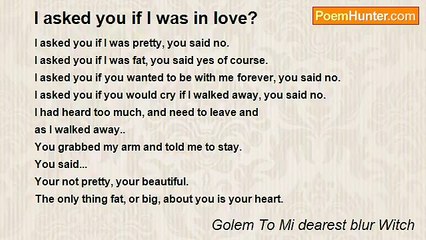 Golem To Mi dearest blur Witch - I asked you if I was in love?