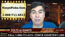 New York Giants vs. Indianapolis Colts Free Pick Prediction NFL Pro Football Odds Preview 11-3-2014
