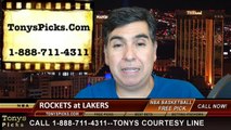 LA Lakers vs. Houston Rockets Free Pick Prediction NBA Pro Basketball Odds Preview 10-28-2014