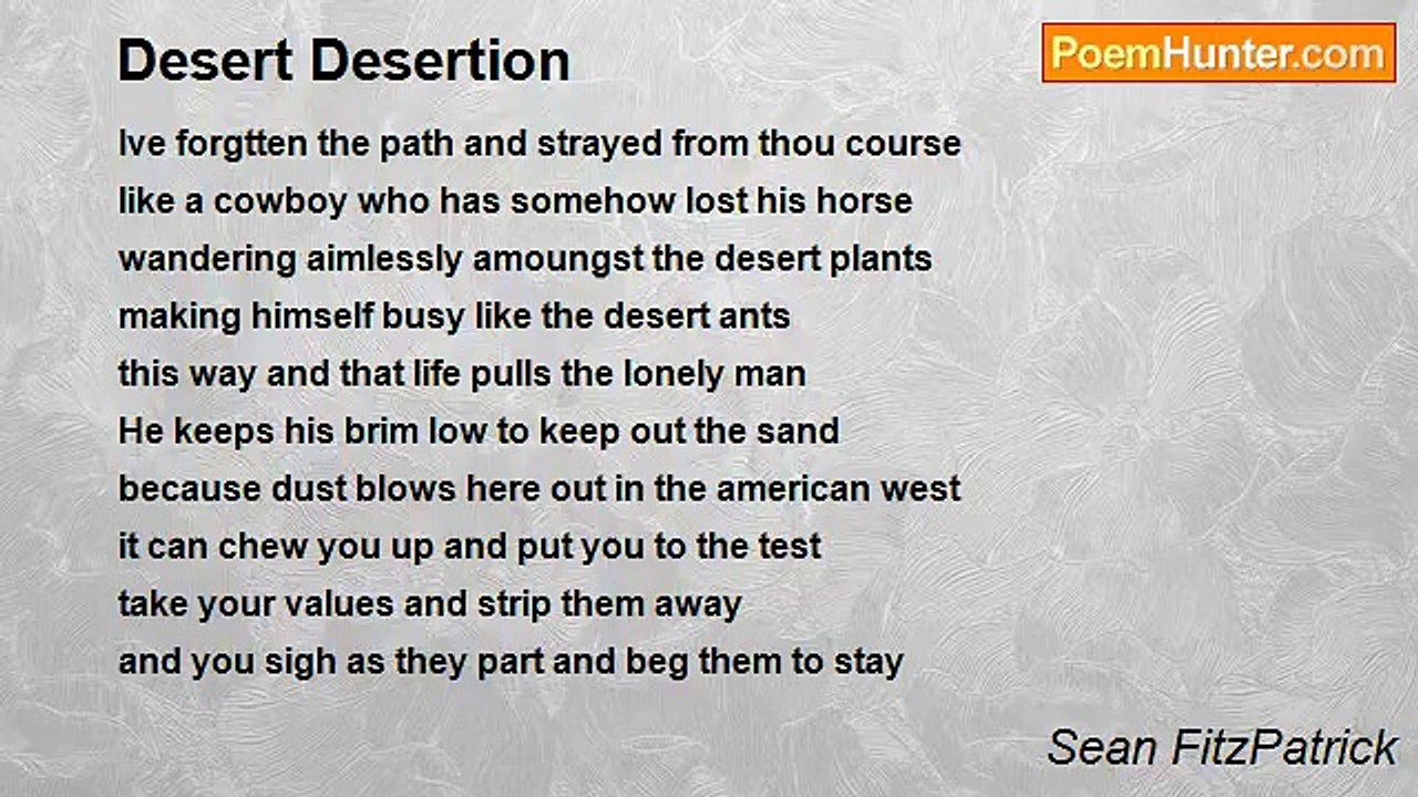 Sean FitzPatrick - Desert Desertion