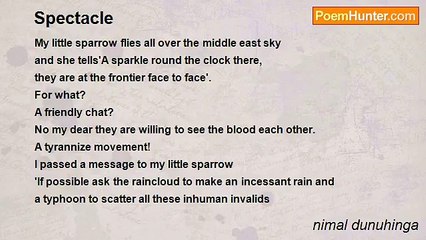 nimal dunuhinga - Spectacle