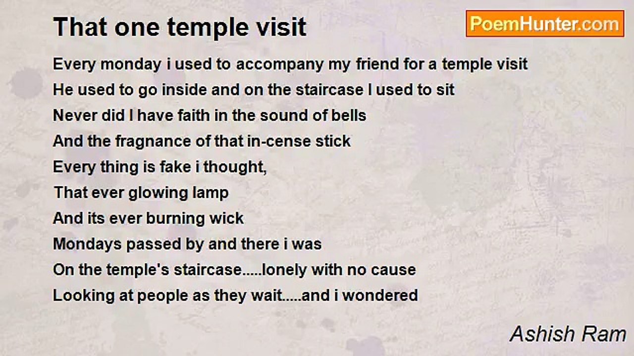 Ashish Ram - That one temple visit