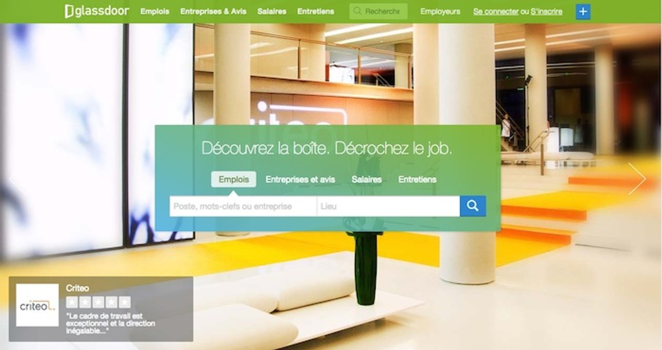Glassdoor, le TripAdvisor de la recherche d'emploi, lance son .fr