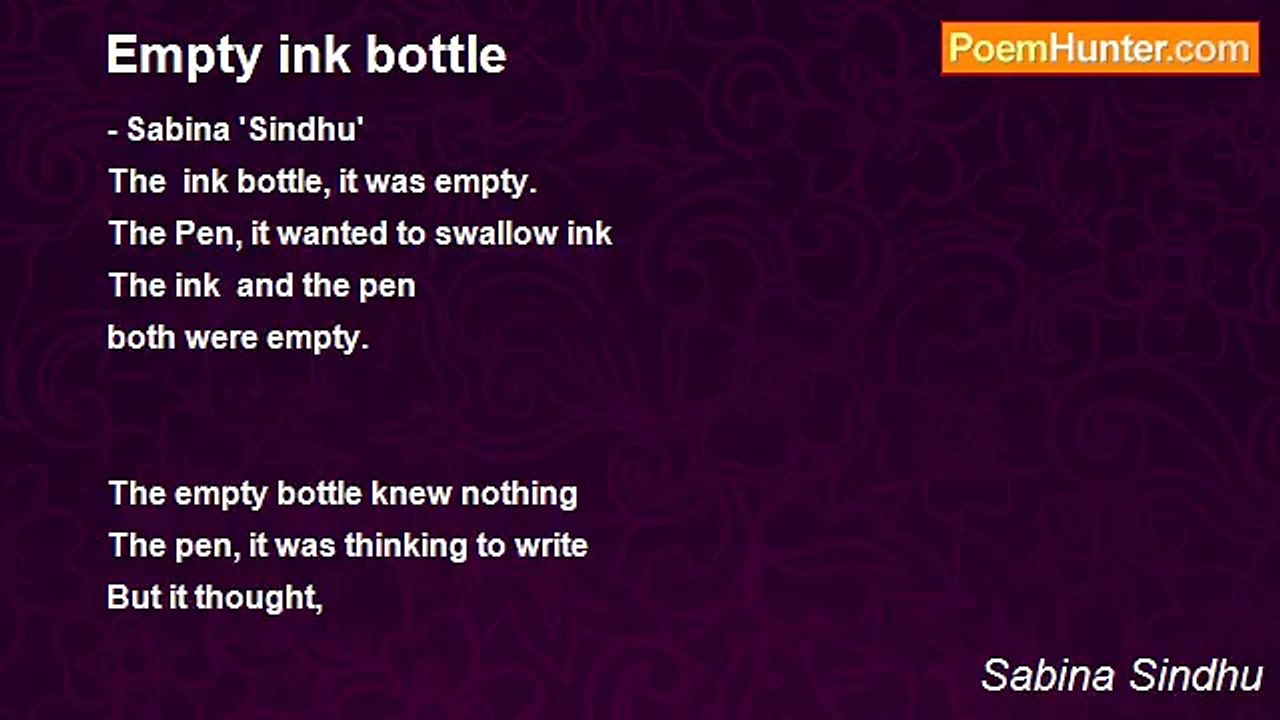 Sabina Sindhu - Empty ink bottle