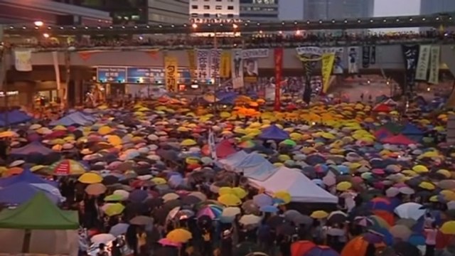 Umbrella rally marks one month of Hong Kong protests
