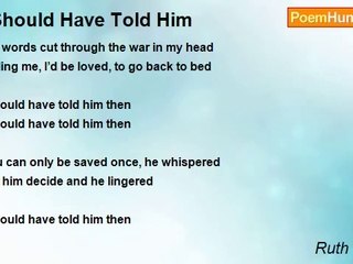 Ruth Gordon - I Should Have Told Him