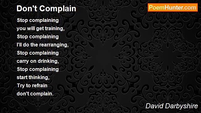 David Darbyshire - Don't Complain