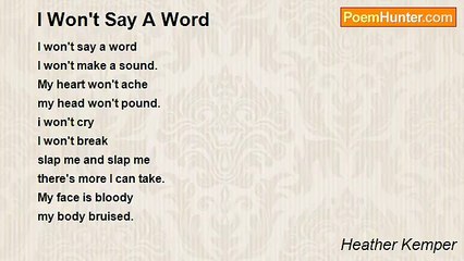 Heather Kemper - I Won't Say A Word