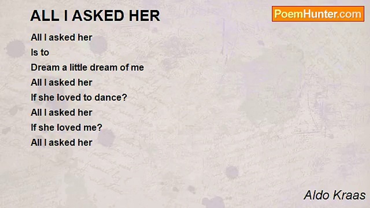 Aldo Kraas - ALL I ASKED HER