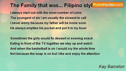 Kay Barcelon - The Family that was... Filipino style