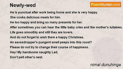 nimal dunuhinga - Newly-wed
