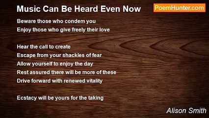 Alison Smith - Music Can Be Heard Even Now