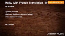 Jonathan ROBIN - Haiku with French Translation - Monsoon