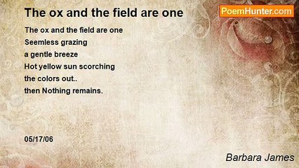 Barbara James - The ox and the field are one