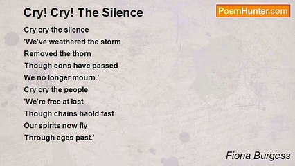 Fiona Burgess - Cry! Cry! The Silence
