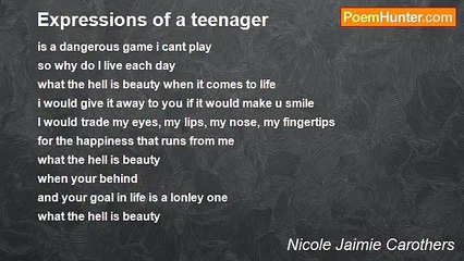 Nicole Jaimie Carothers - Expressions of a teenager