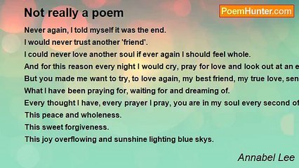 Annabel Lee - Not really a poem