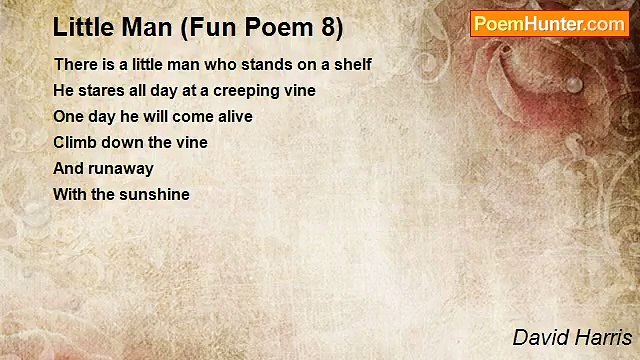 David Harris - Little Man (Fun Poem 8)