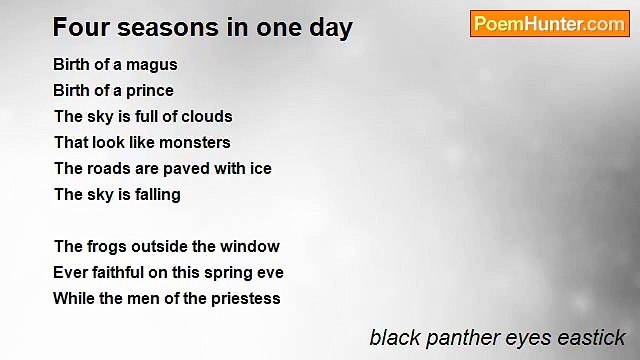black panther eyes eastick - Four seasons in one day