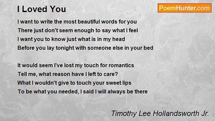 Timothy Lee Hollandsworth Jr. - I Loved You