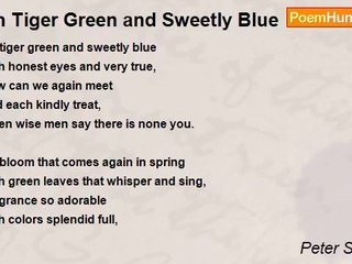 Peter S. Quinn - Oh Tiger Green and Sweetly Blue