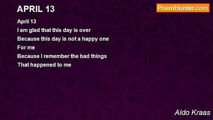 Aldo Kraas - APRIL 13