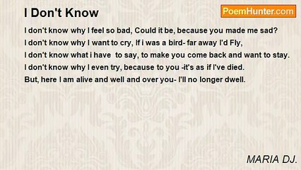 MARIA DJ. - I Don't Know