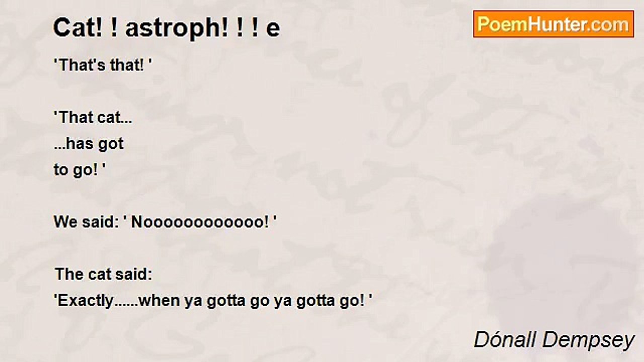Dónall Dempsey - Cat! ! astroph! ! ! e