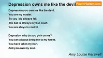 Amy Louise Kerswell - Depression owns me like the devil