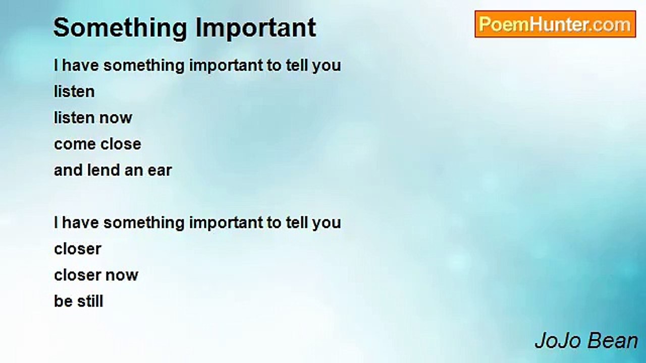 JoJo Bean - Something Important