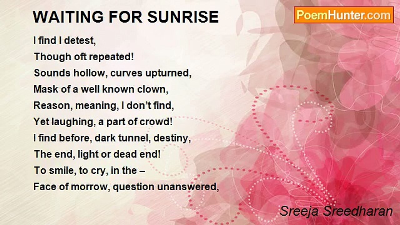 Sreeja Sreedharan - WAITING FOR SUNRISE