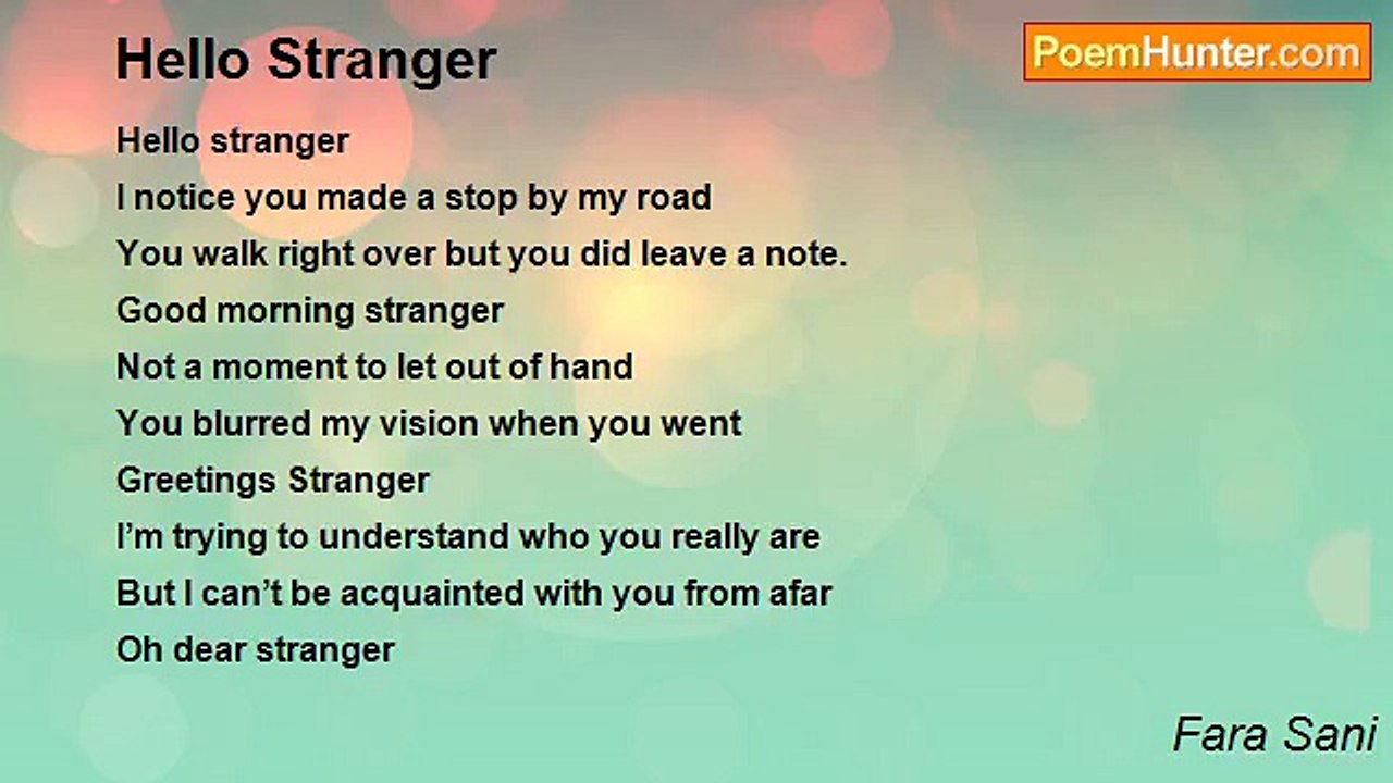 Fara Sani - Hello Stranger