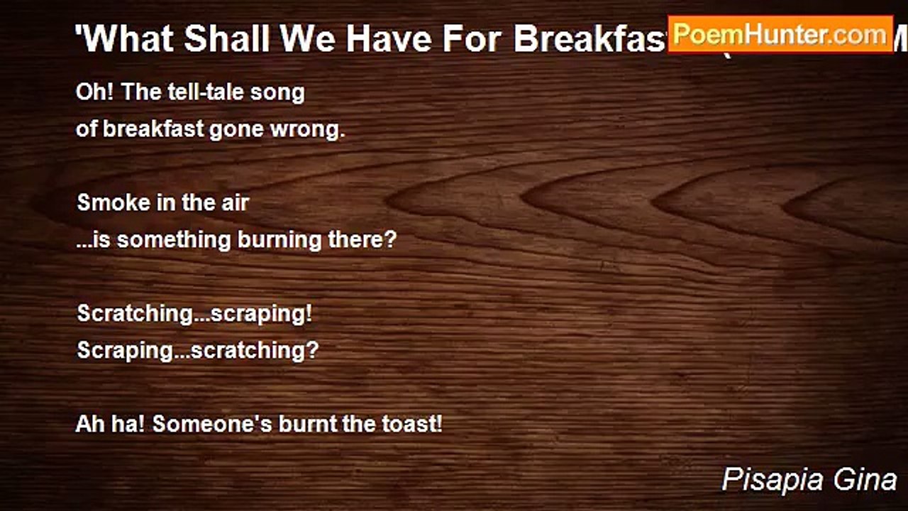 Pisapia Gina - 'What Shall We Have For Breakfast? '(aka The Morning After)